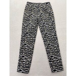 J. McLaughlin Sydney Slim Fit Pants Side Zip Gold Black holiday career sparkle 2